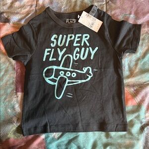 The Children's Place Dark Gray Tee with Blue Graphic